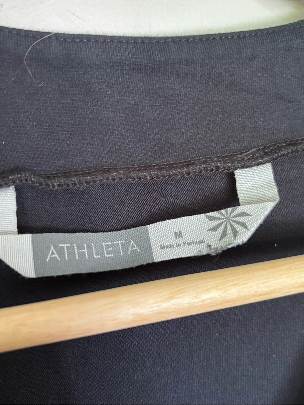 Athleta Senorita Long Sleeve Organic Cotton Black V-Neck Dress-Size M-Athleisure